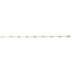 0.25 Carat Natural Diamond Bezel Bracelet G SI 14K